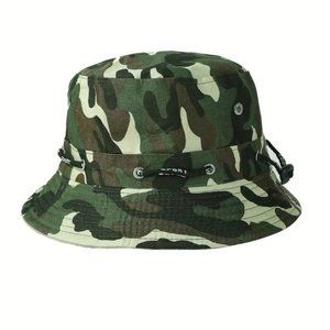 Green Camouflage Fishing Hunting Unisex Sun Hat Hat Casual Sunscreen Basin Hats